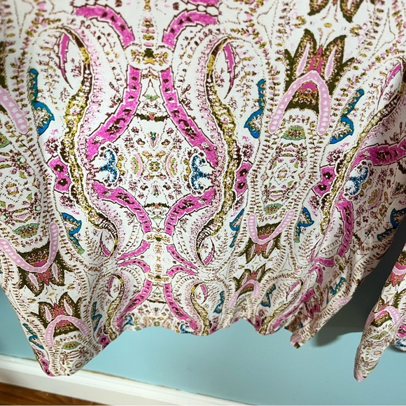 NWT Lane Bryant Casual Pink and Cream Patterned Wide Leg Mid Rise Pants Size 20 - Picture 7 of 8